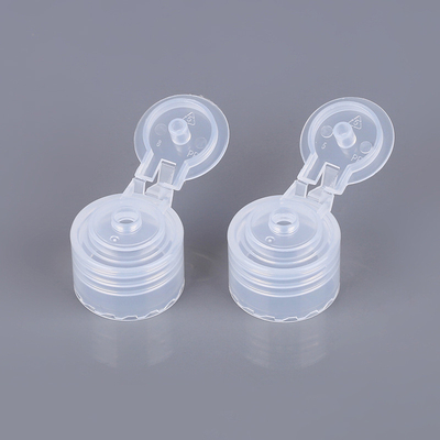 びん20mm 24mm PPのローションのびんのふたのための透明なフリップ上の帽子