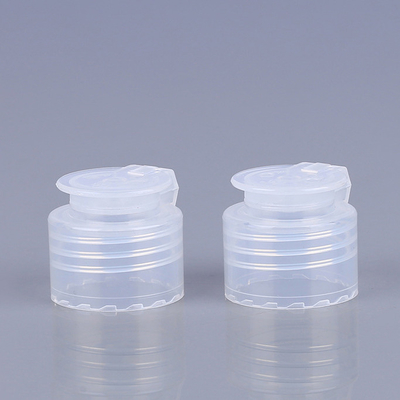 びん20mm 24mm PPのローションのびんのふたのための透明なフリップ上の帽子