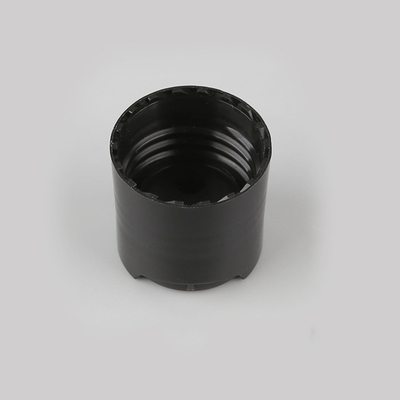 28/410個の化粧品のビンの王冠の黒いプラスチックびんねじ帽子漏出無し