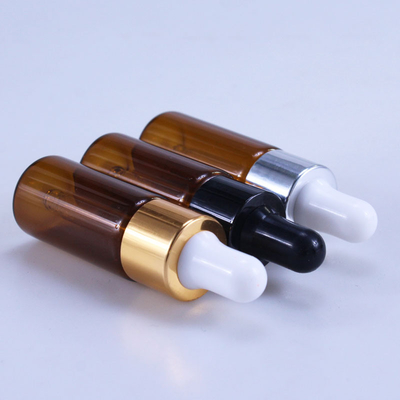 化粧品10ml 15ml 20mlブラウンの精油のためのガラス点滴器のびん
