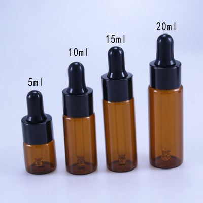 化粧品10ml 15ml 20mlブラウンの精油のためのガラス点滴器のびん
