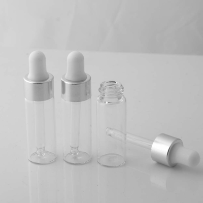 銀製の小型5ml精油のびんOEM ODMのガラス点滴器のびん