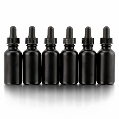 点滴器が付いている化粧品30ml目の黒いガラス ビンは非こぼれる